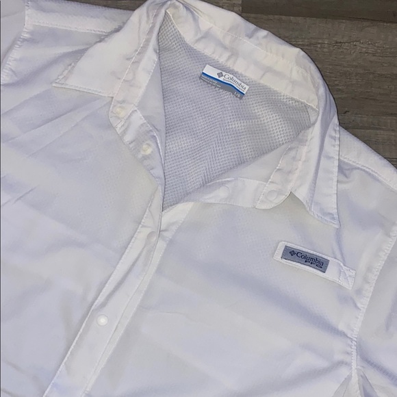 💜 White Casual Button Down Shirt with Short Sleeves - Picture 3 of 3